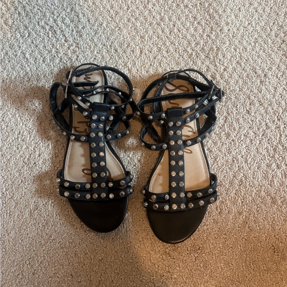 Sam Edelman black studded gladiator sandals